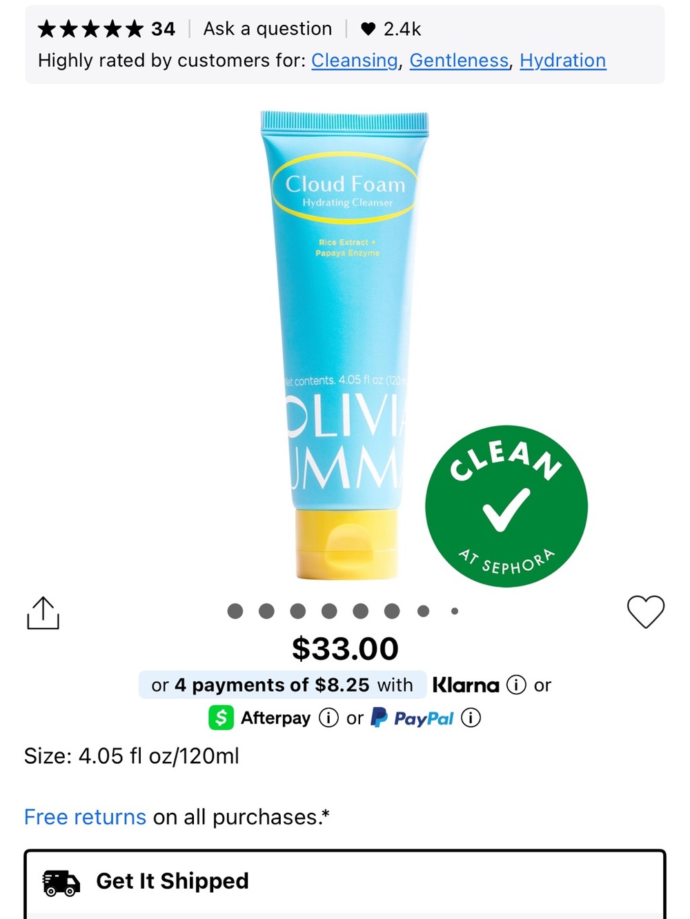Cloud Foam Hydrating Cleanser - Blue